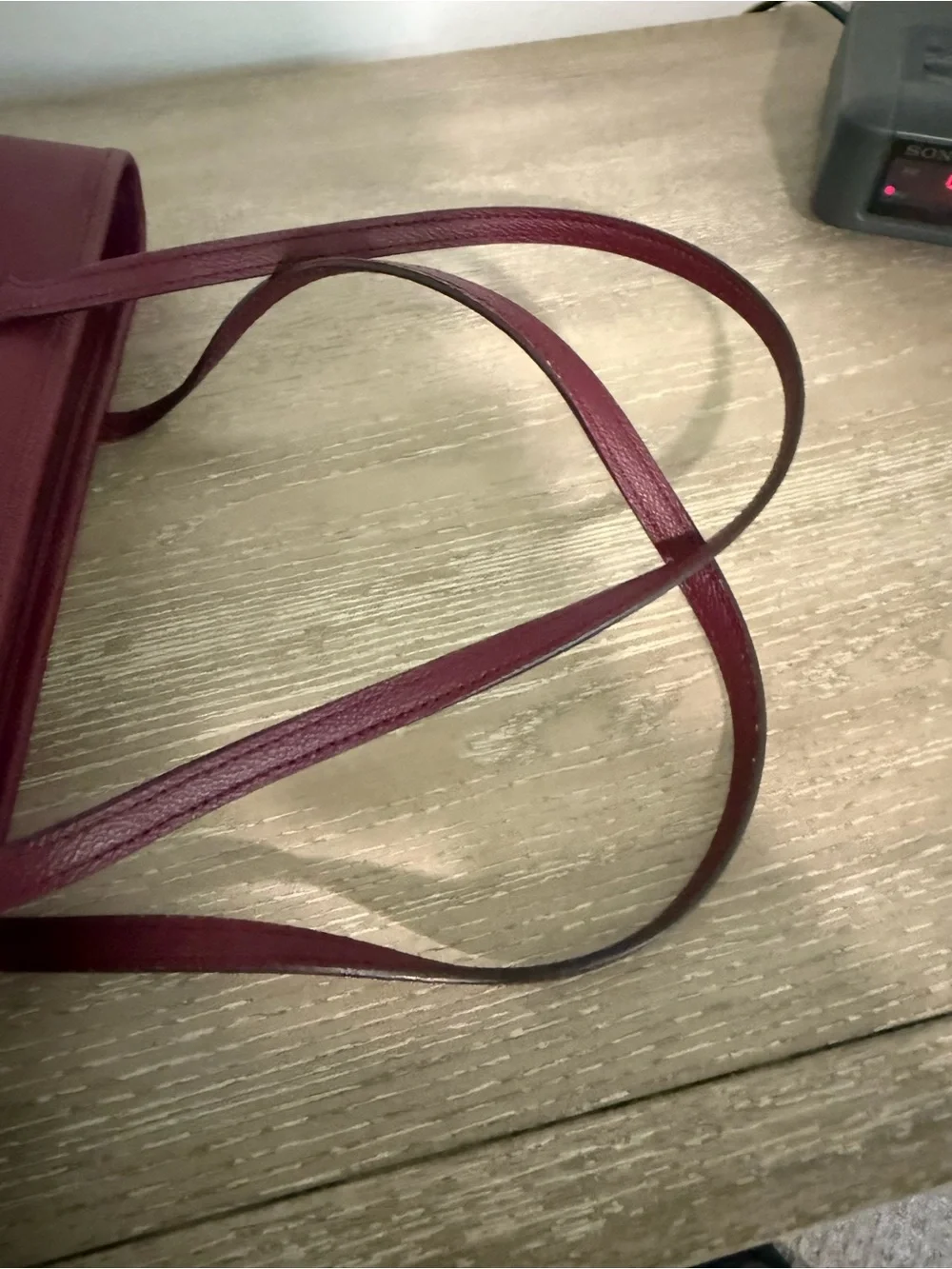 kate spade burgundy shoulder bag with gold logo